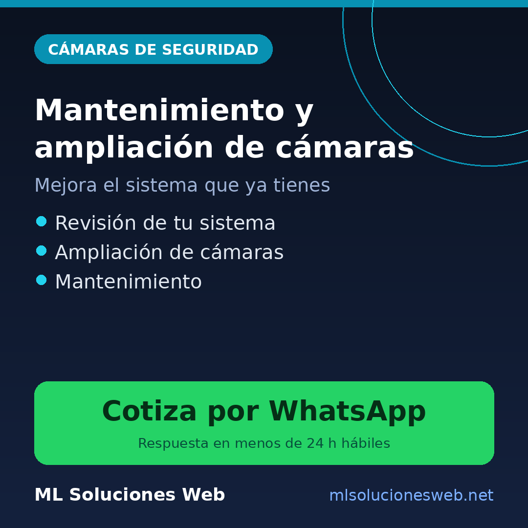 Mantenimiento y ampliación de cámaras