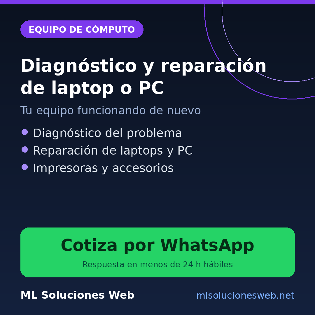 Diagnóstico y reparación de laptop o PC