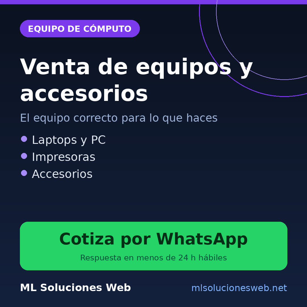 Venta de equipos y accesorios